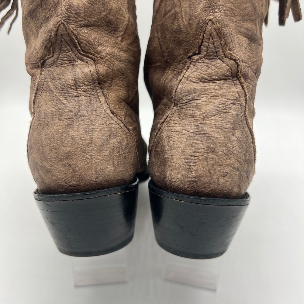 Women's Durango Western Boots Size 5 1/2 Tassels Brown Metal Tip - Picture 3 of 13